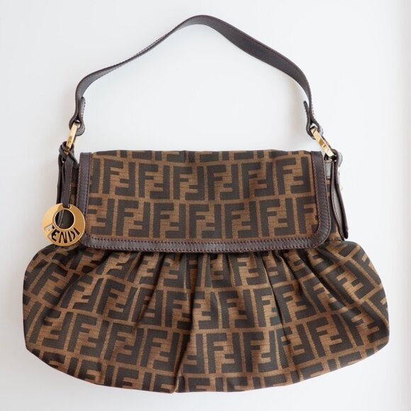 Authentic Preowned Vintage Fendi Brown Zucca Chef Shoulder Bag - Picture 2 of 16